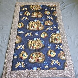 Homemade Nativity‎ Scene Crib Baby Blanket Christmas Holiday 40X25"